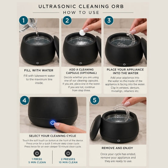 Ultrasonic Cleaning Orb - White